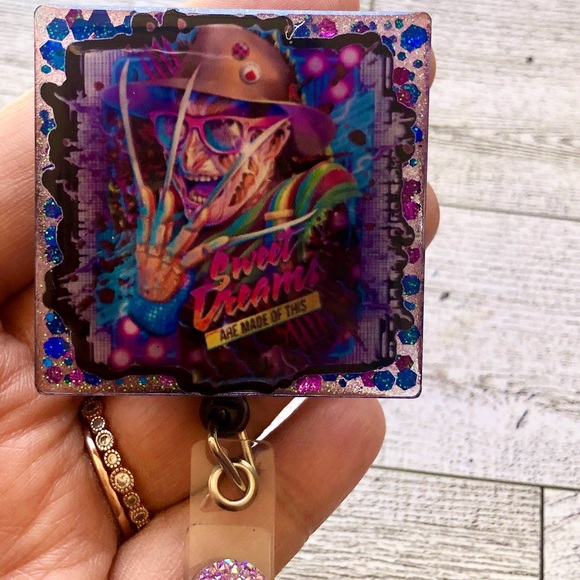 Freddy Krueger Sweet Dreams Are Made Of This Halloween Badge Reel - Picture 2 of 4